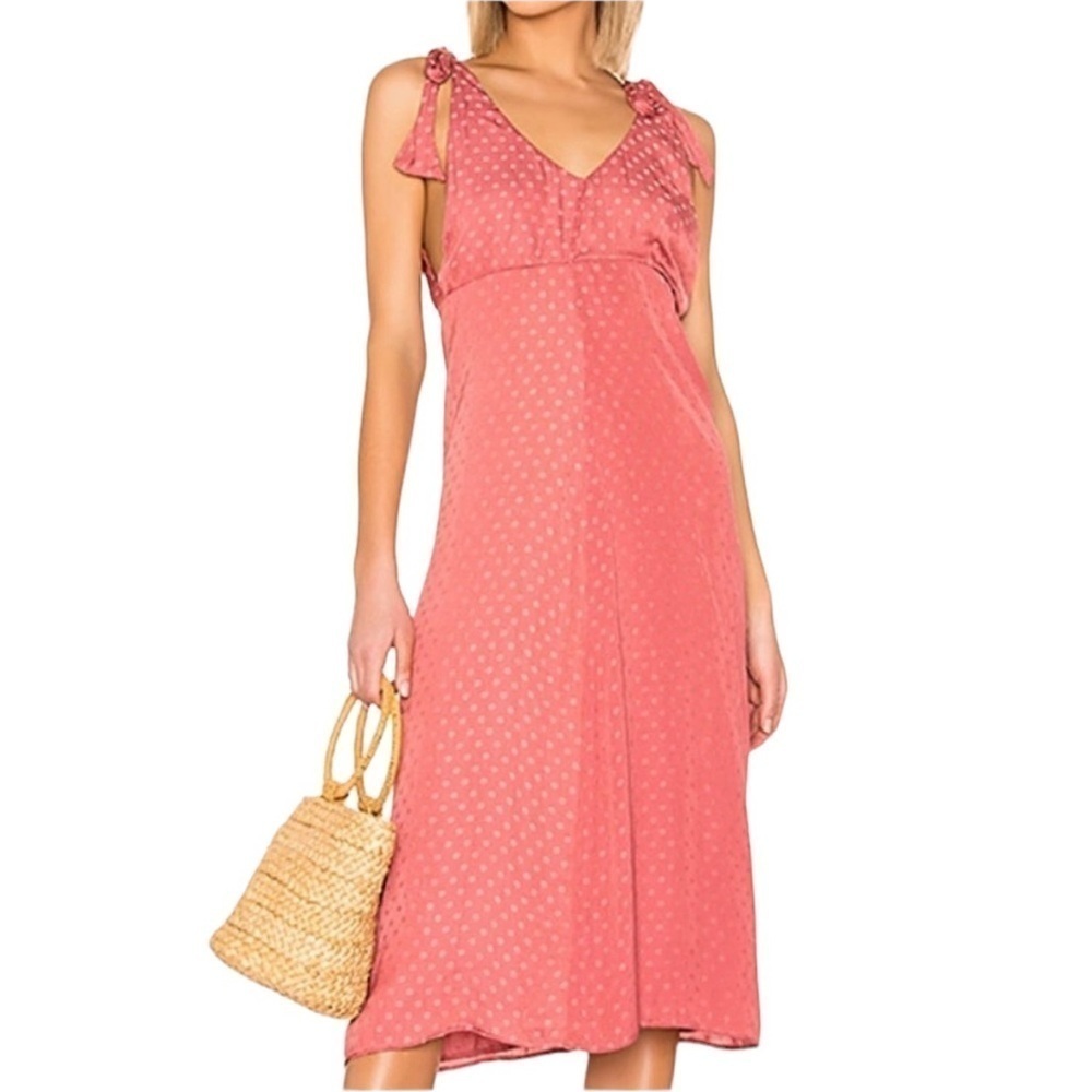 Show Me Your Mumu Arlene Dress Pink Polka Dot Summer Maxi Dress Size Medium New!